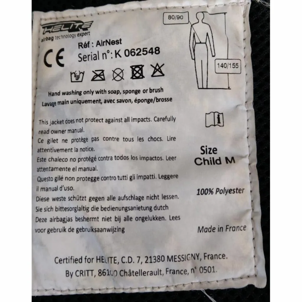 Airbag Hélite M enfant*Helite Online