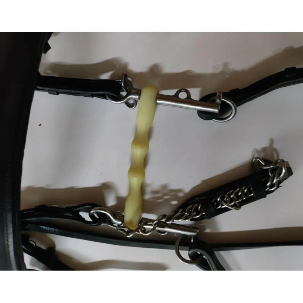 Happy Mouth Brides>Bride cuir noir taille cheval