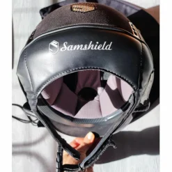 Casque shadowmatt top alcantara, chrome noir blason Swarovski taille M*Samshield Discount