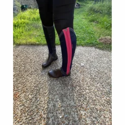 chaps cuir bleu marine et bordures rose*Fouganza Best