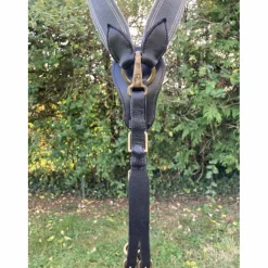 Collier de chasse Elastique Gris / Cuir Noir Stationata*Time Rider