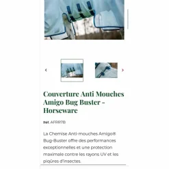 Couverture anti mouches/dermite/UV*Horseware Best