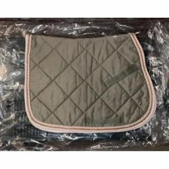 Ensemble poney tapis brodé "Elise" et bonnet vert amande*HFI Sale