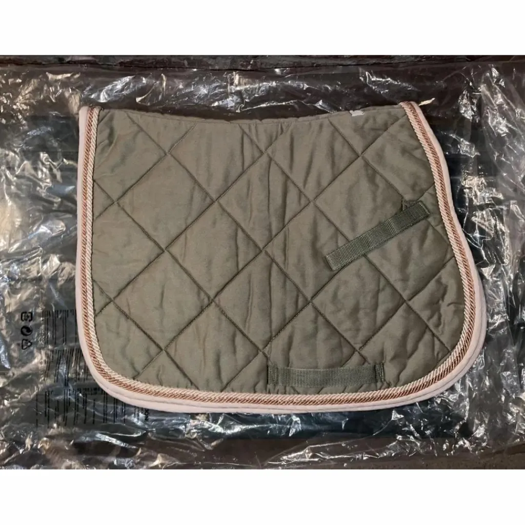 Ensemble poney tapis brodé "Elise" et bonnet vert amande*HFI Sale