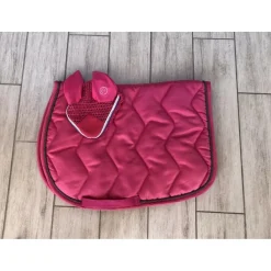Ensemble rose tapis et bonnet taille pony*Padd Discount