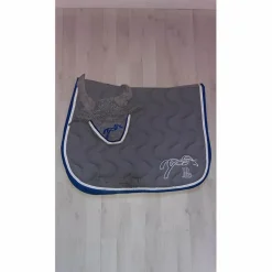 Ensemble tapis bonnet Pénélope gris et bleu roi*Penelope Leprevost New