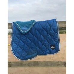 Ensemble tapis/bonnet bleu roi*Equitheme