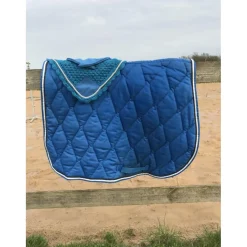 Ensemble tapis/bonnet bleu roi*Equitheme
