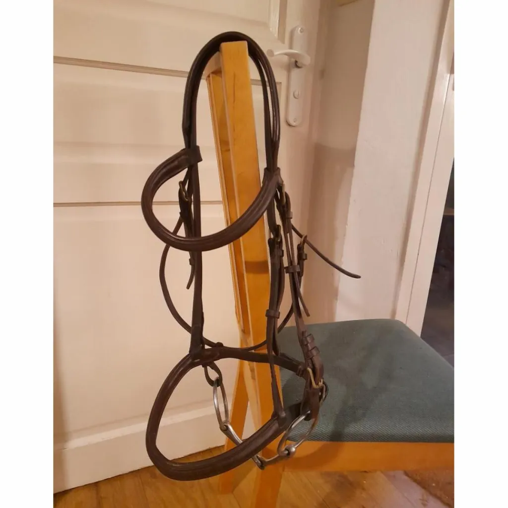 Filet bridon cuir marron cheval*- Marque inconnue - Outlet