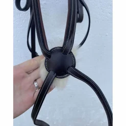 filet Dyon neuf muserolle croisée taille cheval marron*Dy'on