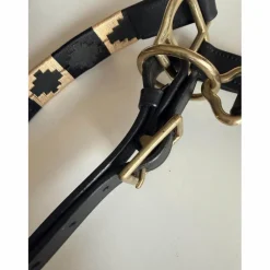 - Marque inconnue - Licols Et Longes>Licol en Cuir Artisanal "LD Black" | Bouclerie Inox & Détails Or