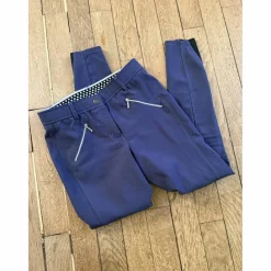 Pantalon équitation cheval poney Equithème Lotty 36/S grip antidérapant bleu marine violet*Equitheme Hot