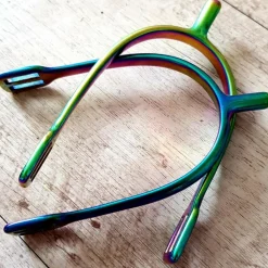 Kramer Eperons>Éperons rainbow avec lanières assorties neufs