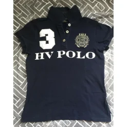 HV Polo Polos / Tshirts Équitation>Polo manches courtes bleu marine et beige