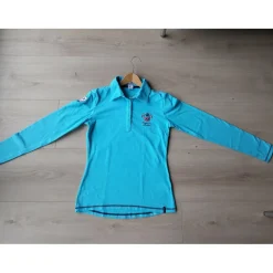 Polo manches longues turquoise T.38*Fouganza Sale