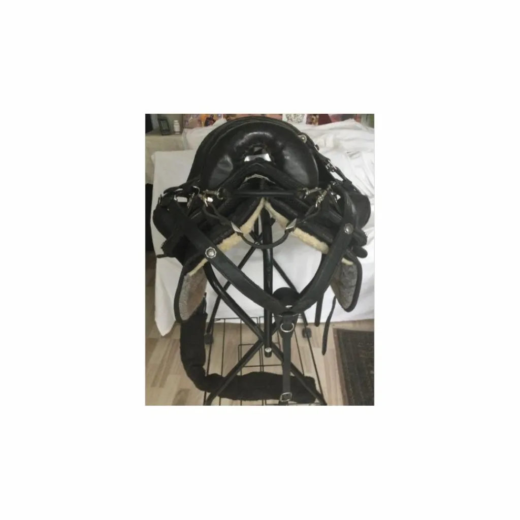 - Marque inconnue - Autres Selles (Amazone, Barefoot, Australienne...)>Selle EZ fit en cuir sans arcon + accessoires