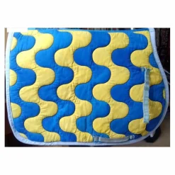 Fouganza Tapis>Tapis de selle Lamicell bleu et jaune personnalisé