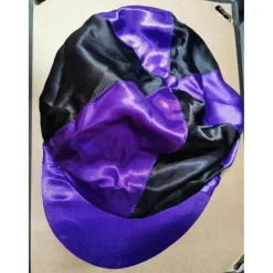 Toque neuve en satin violet/noir* Clearance