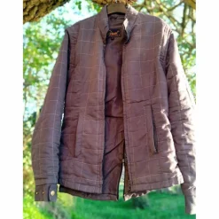 Equi Confort Manteaux, Vestes Et Doudounes>Veste Blouson cintré manches amovibles Equicomfort T 38 gris carreaux soft